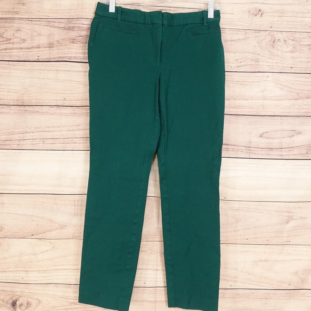 J Crew Mercantile Pants Womens 6/R Green Chino Slim Stretch Pockets 29x26.5